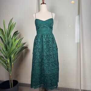 Club Monaco Green Lace Midi Dress Size 4